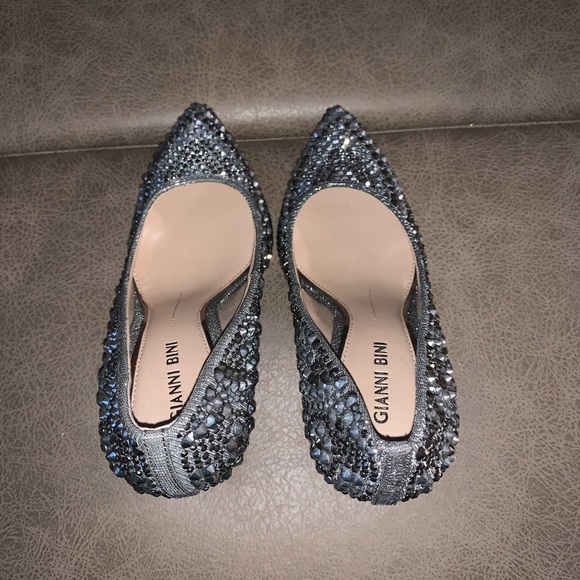 Gianni Bini Womens Multi Studded Design Stiletto Pumps Pewter - Size 7M - Picture 7 of 10